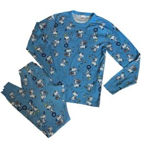 Hanna Anderson Adult Small Peanuts Easter Long John 2 Piece Set